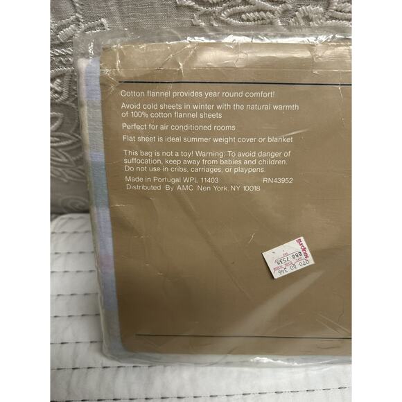 Home Concepts Vintage Sheet King Fitted Flannel Pastel Plaid With Pillowcases - Picture 6 of 8